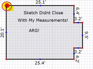 Appraiser measuring ansi sketch not closing